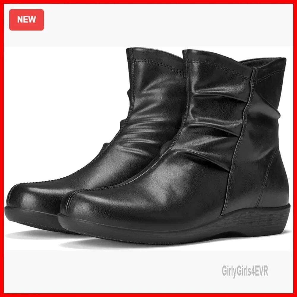 Women's Ankle Boots Flat Booties Casual Comfortable Walking Shoes